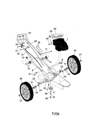 Engine/control bar/wheels