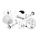 Poulan 96142002101 drive control/gear case/wheels diagram