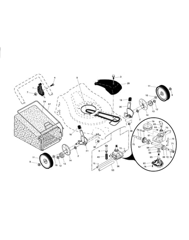 Drive control/gear case/wheels