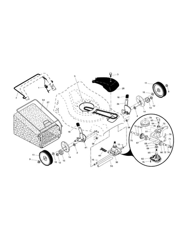 Drive control/gear case/wheels