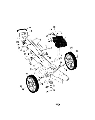 Engine/wheels/handle