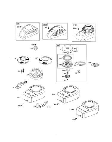 Rewind starter/blower housing