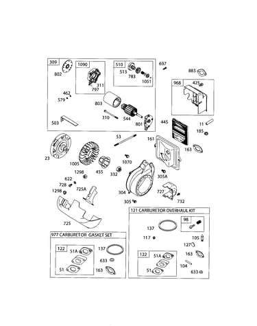 Starter motor/blower housing