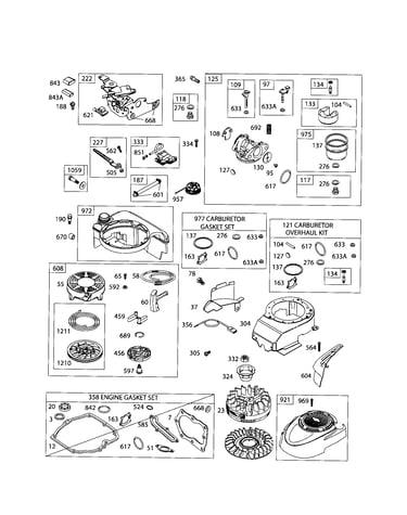 Carburetor/rewind starter