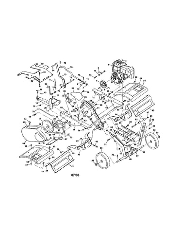 Tine shield/engine/chassis