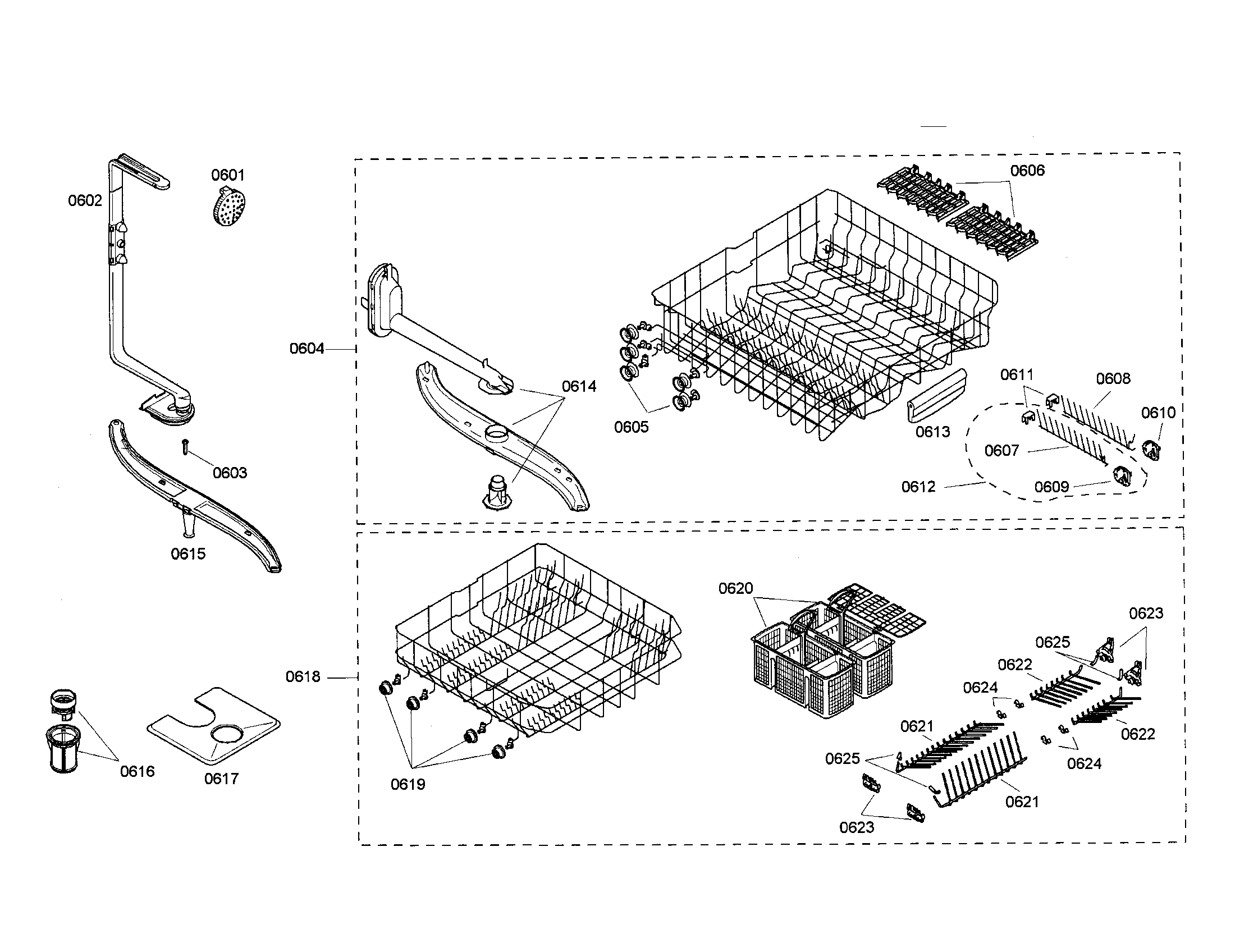 Upper/lower racks