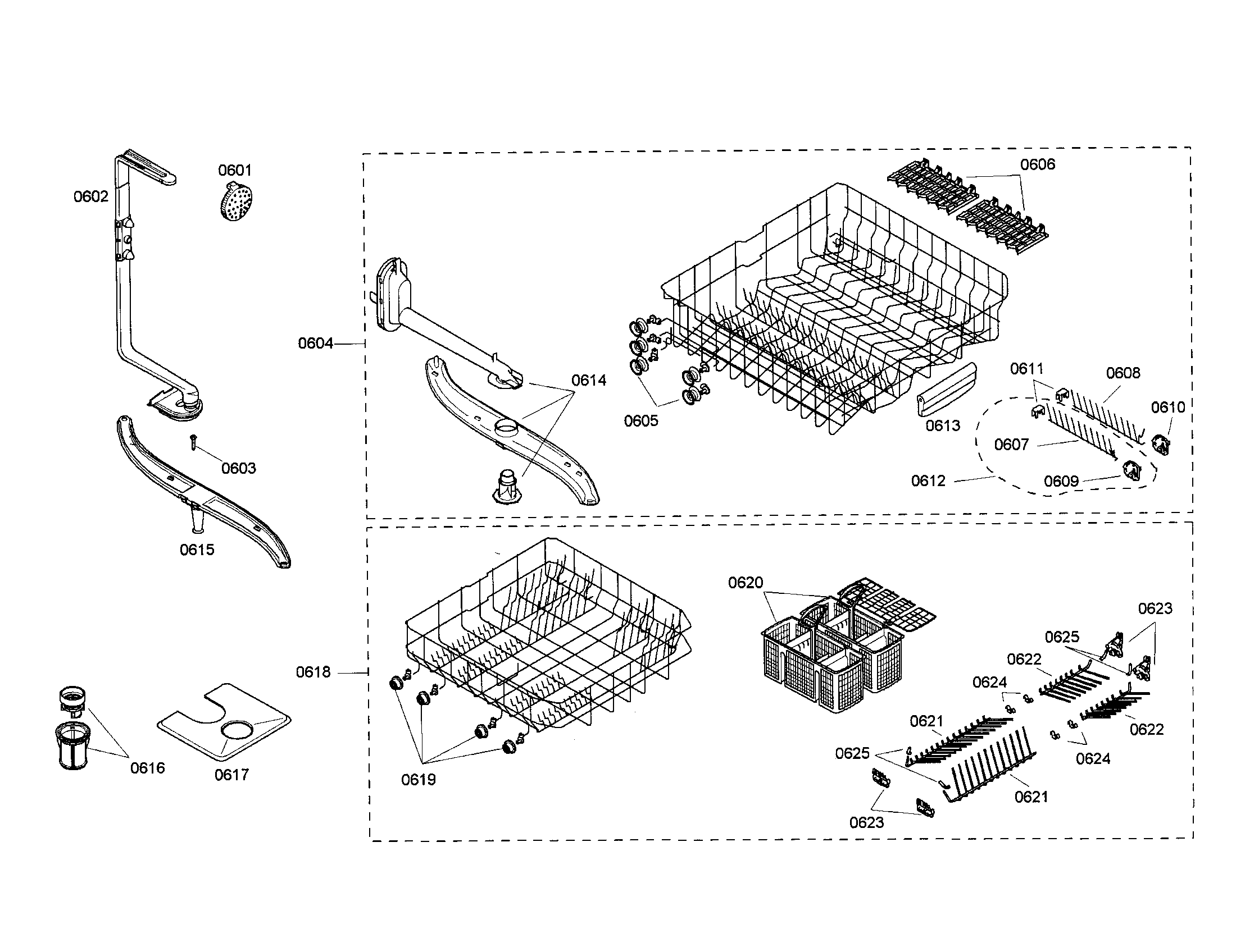 Upper/lower rack