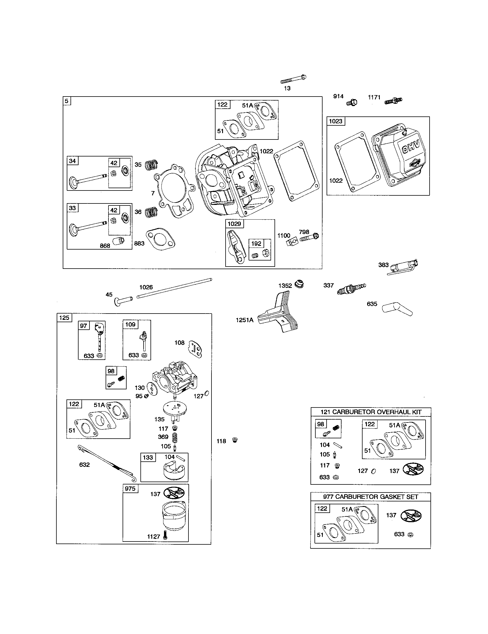 Cylinder head/carburetor