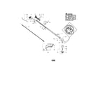 Poulan SM132 TYPE 1 driveshaft/shield/handle diagram