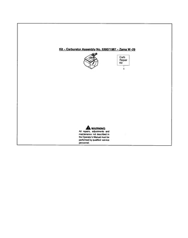 Carburetor no. 530071987-zama w-29