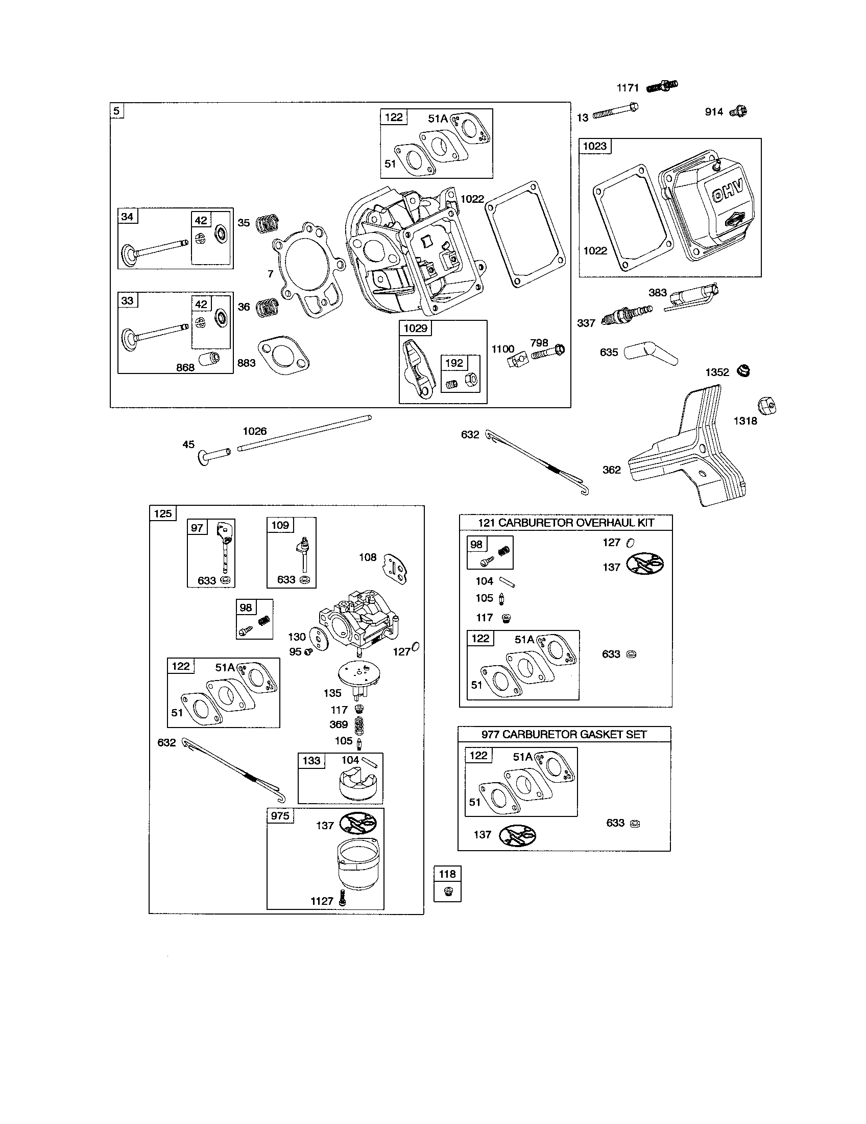 Cylinder head/carburetor