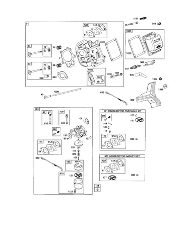 Cylinder head/carburetor