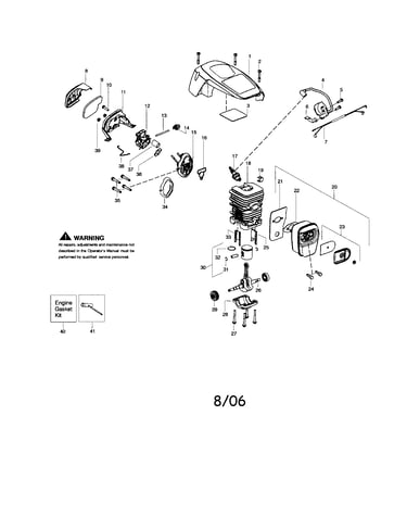 Shield/cylinder/crankshaft