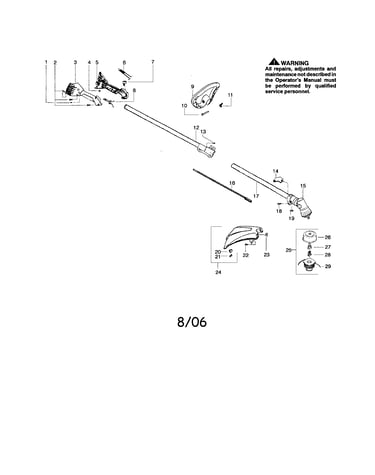 Driveshaft/handle/shield