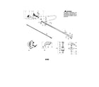 Poulan PPB350 driveshaft/shield/handle diagram