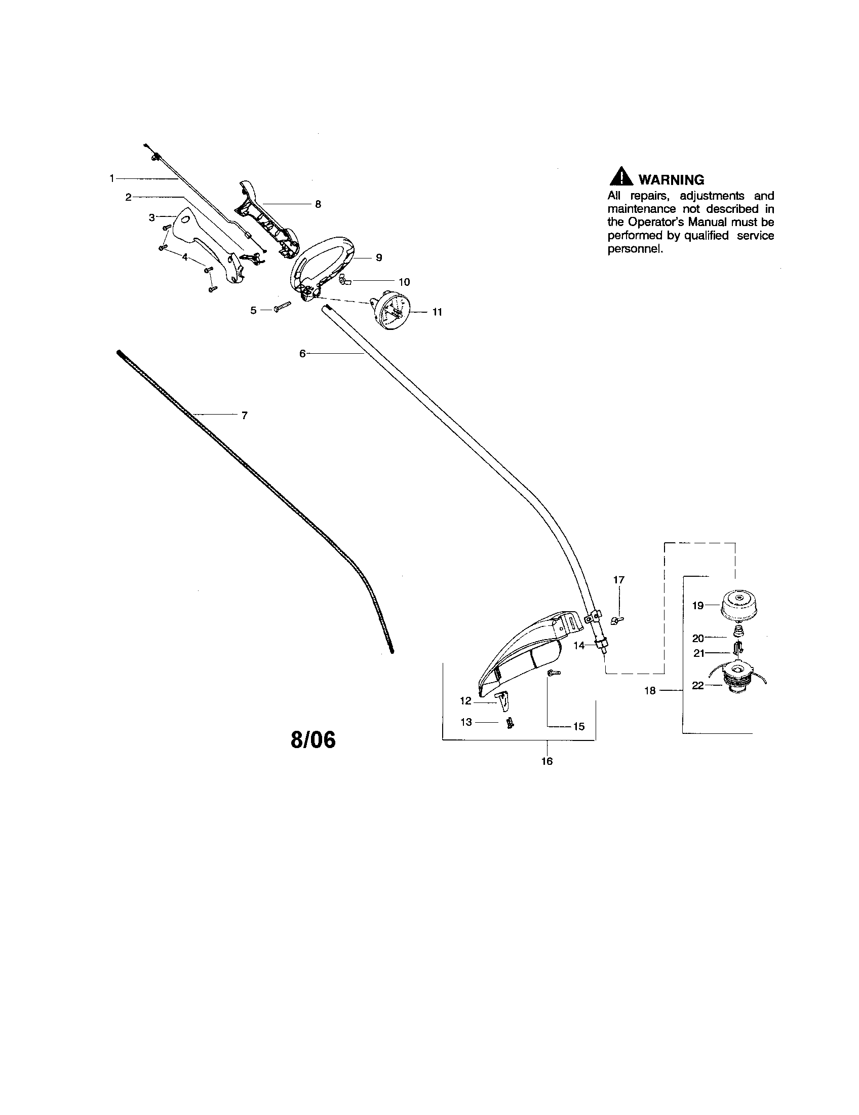 Driveshaft/handle/shield