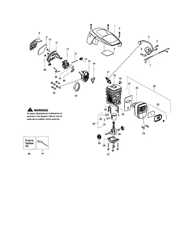 Shield/cylinder/crankshaft