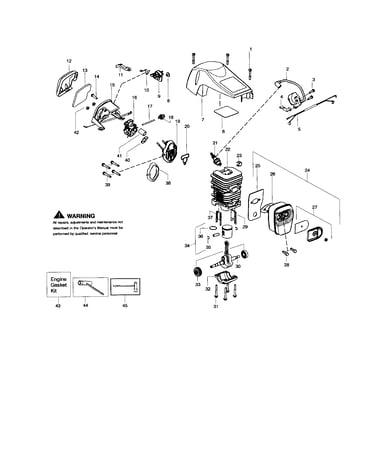 Shield/cylinder/crankshaft
