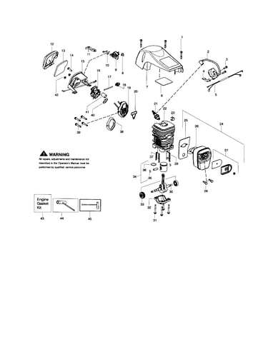 Shield/cylinder/crankshaft