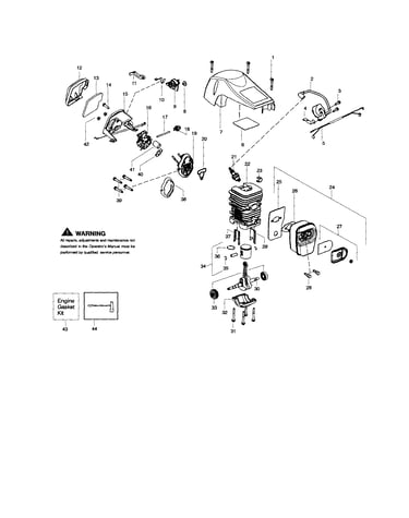 Shield/cylinder/crankshaft