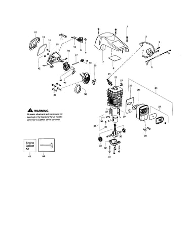 Shield/cylinder/crankshaft