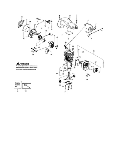 Shield/cylinder/crankshaft