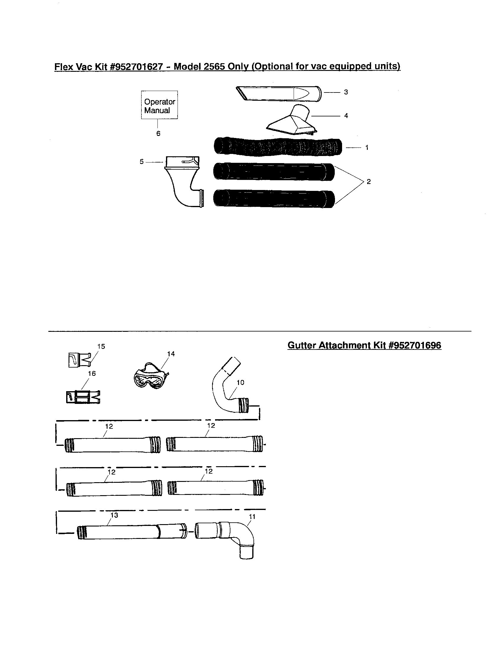 Flex vac kit/gutter attachment
