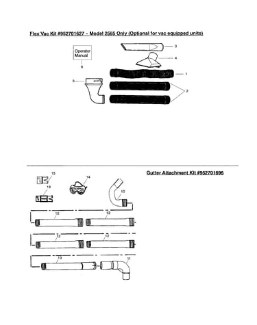 Flex vac kit/gutter attachment