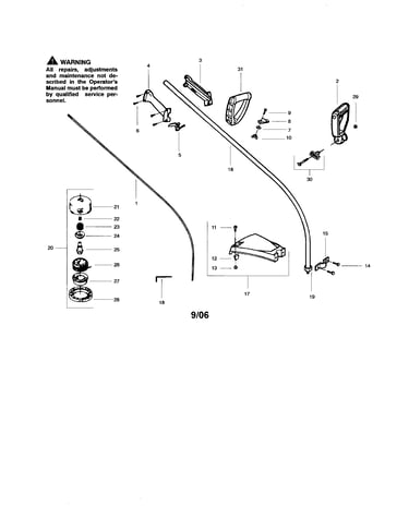 Driveshaft/shield/cutting head