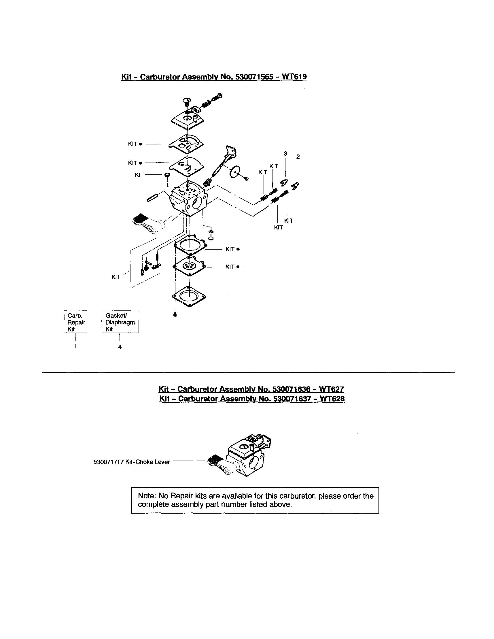 CARBURETOR #530071565 - WT619