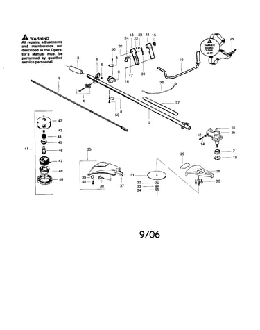 Driveshaft/shield/cutting head