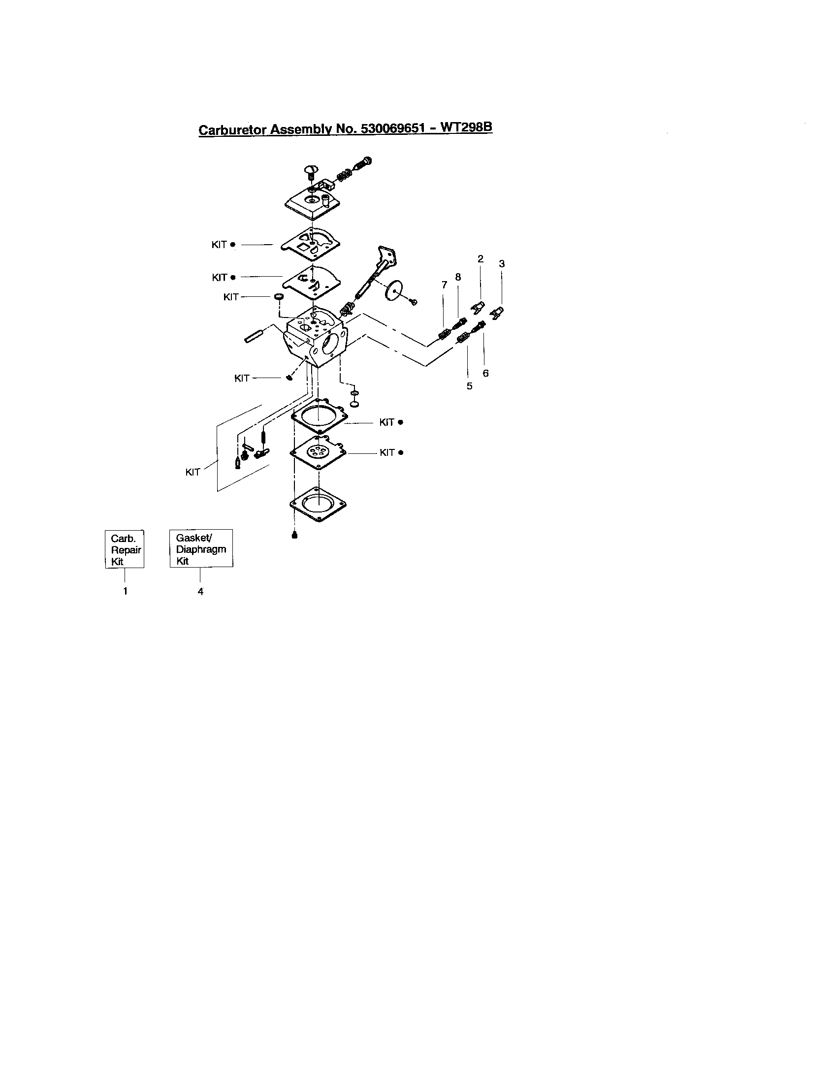 CARBURETOR 530069651 - WT298B