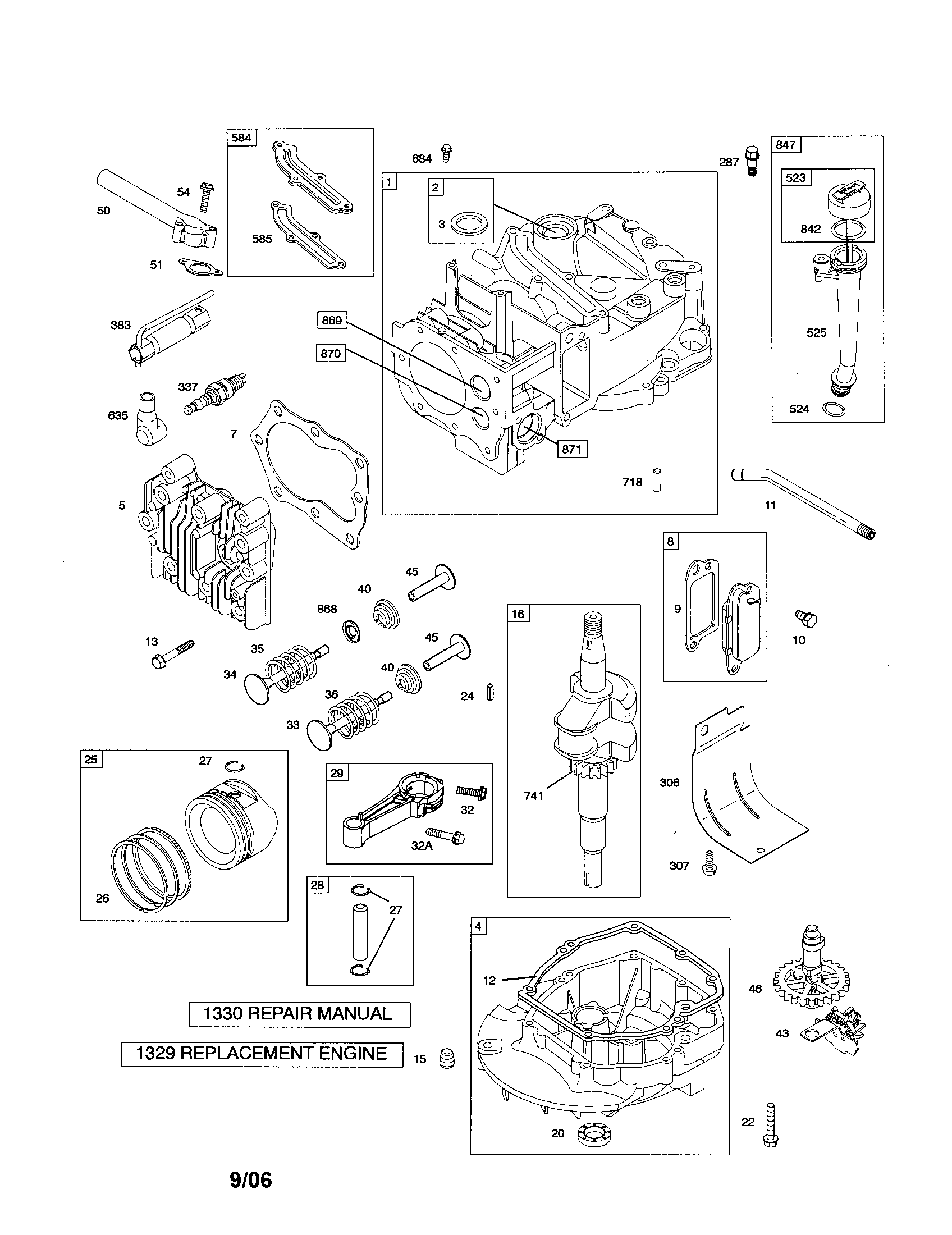 Cylinder/crankshaft/sump