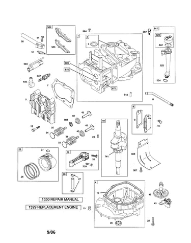Cylinder/crankshaft/sump