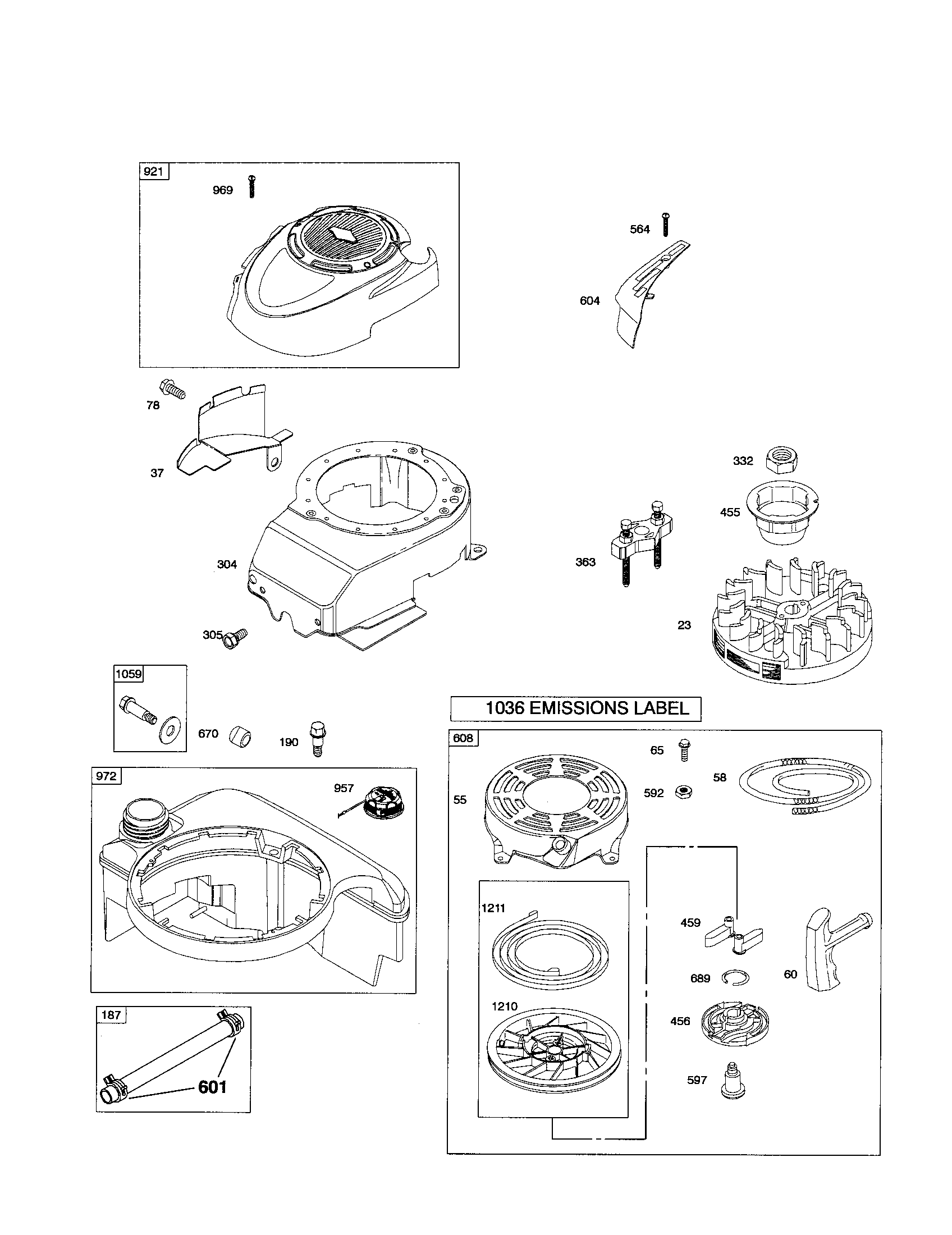Rewind starter/fuel tank