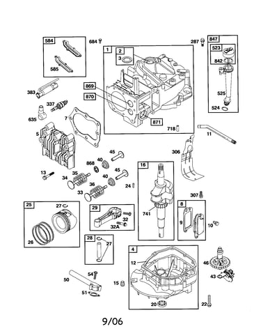 Cylinder/crankshaft/sump