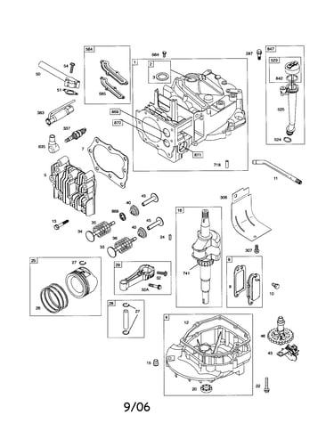 Cylinder/crankshaft/sump