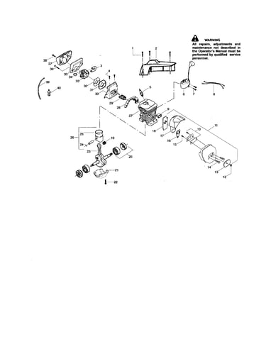 Cylinder/shield/crankshaft