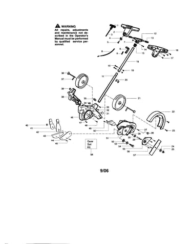 Handle/fan housing/gear box