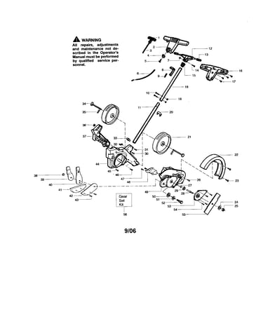 Handle/fan housing/gear box