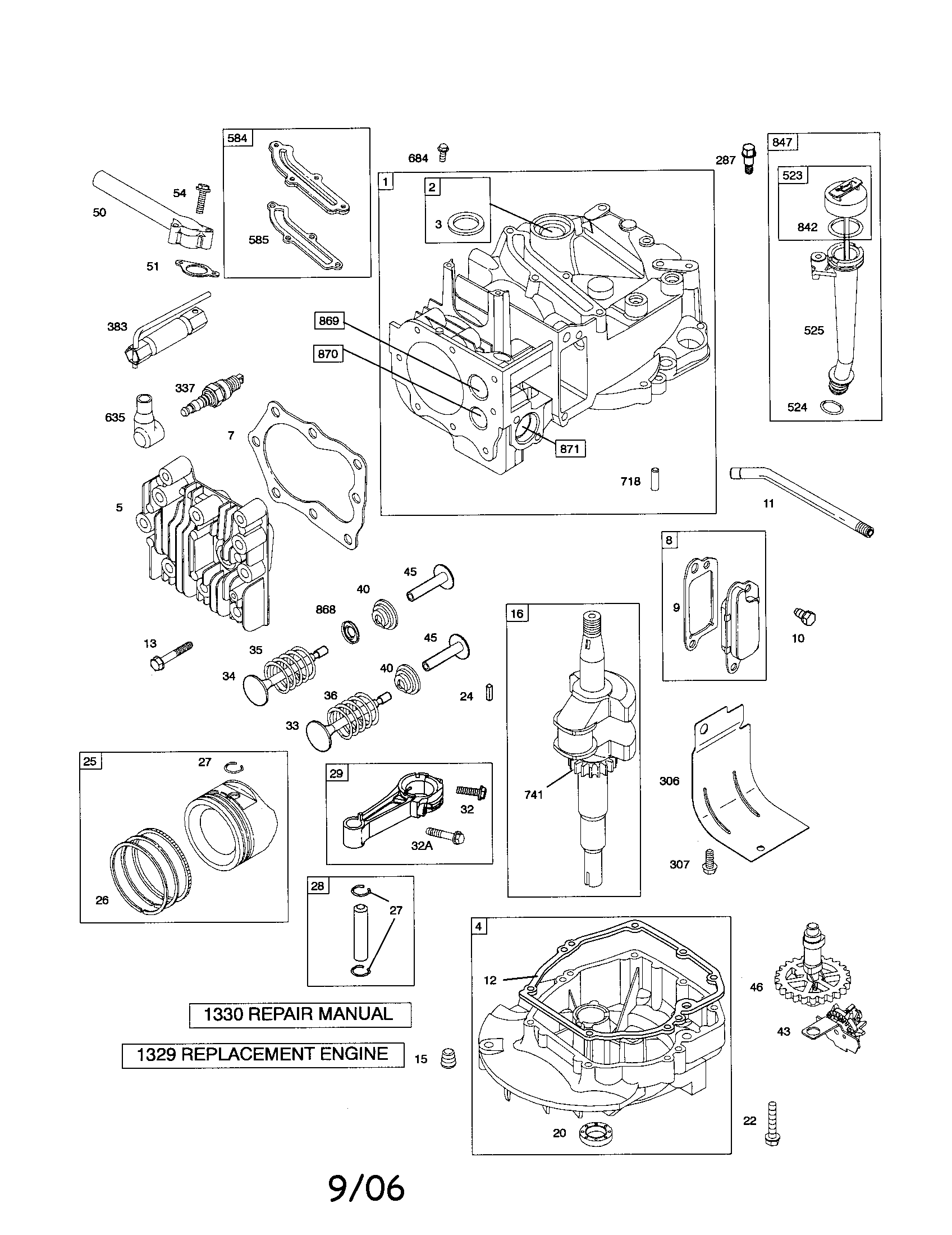Cylinder/crankshaft/sump