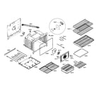 Bosch HEI7052U/01 cabinet/burner/racks diagram