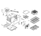Bosch HES7062U/01 cabinet/burner/broil diagram