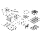 Bosch HES7022U/01 cabinet/burner/broil diagram