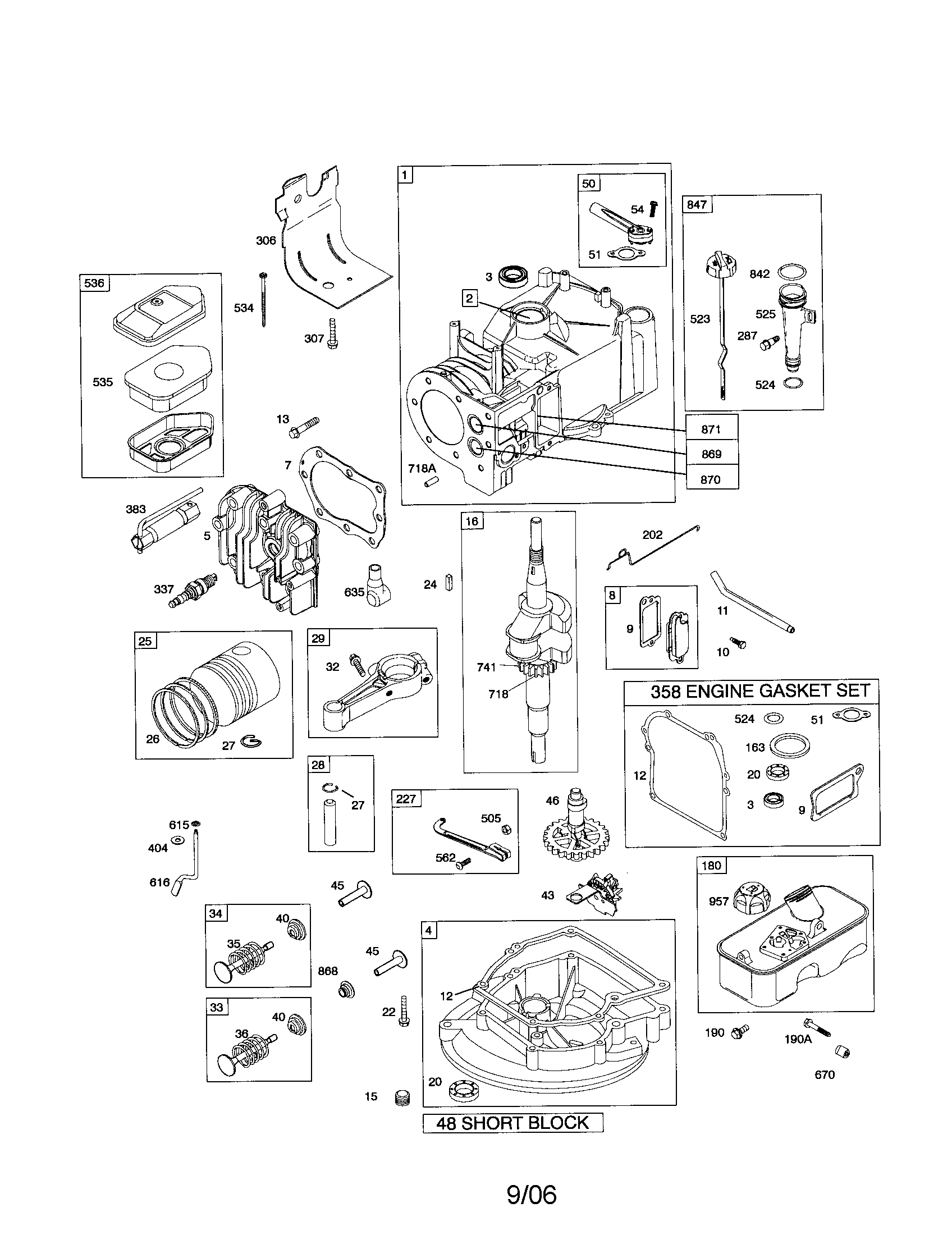Cylinder/crankshaft/sump