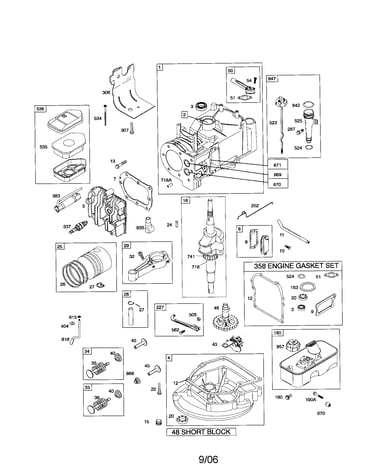 Cylinder/crankshaft/sump