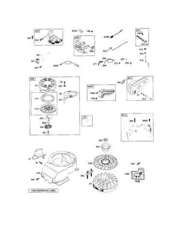 Rewind starter/blower housing