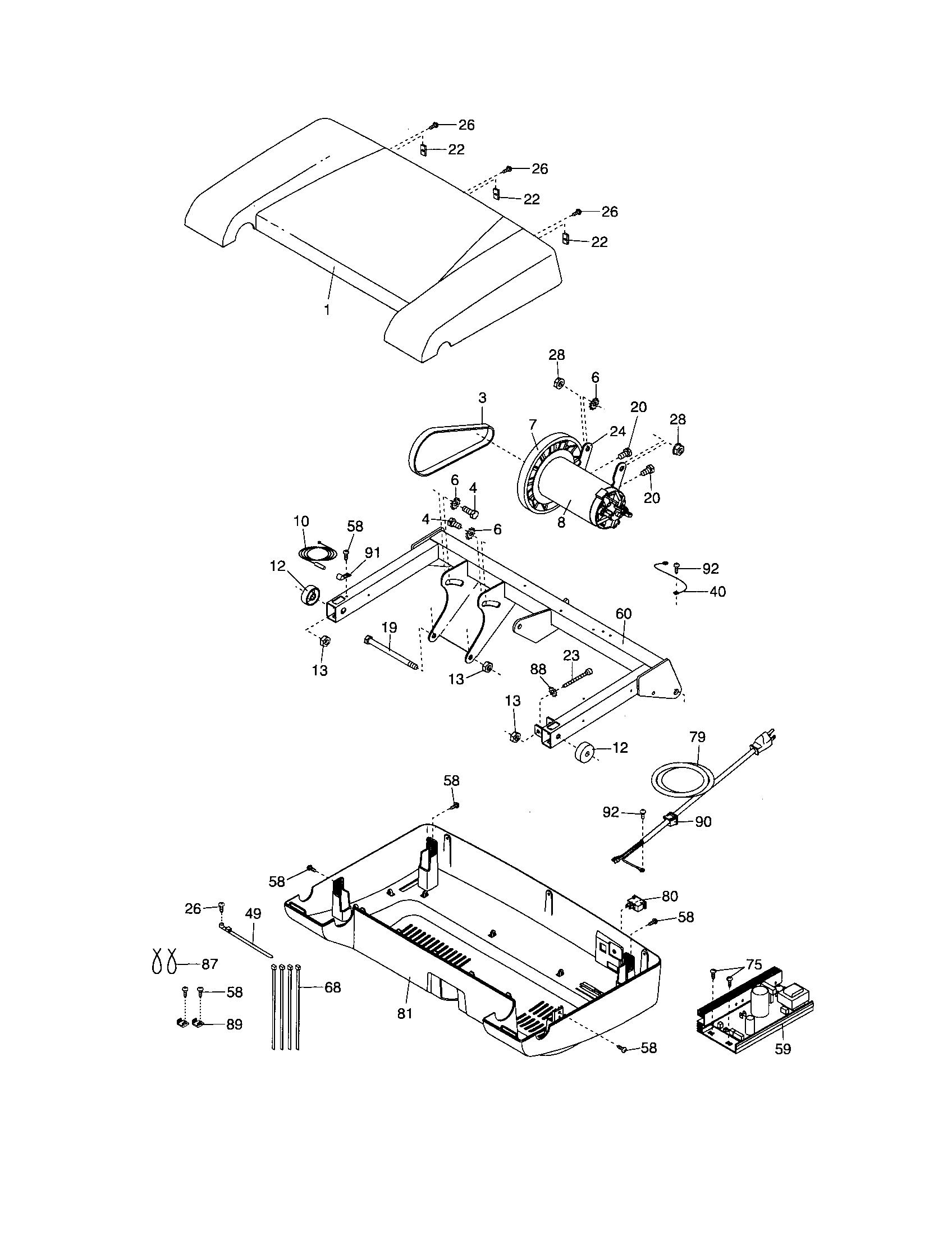 Proform deals treadmill parts