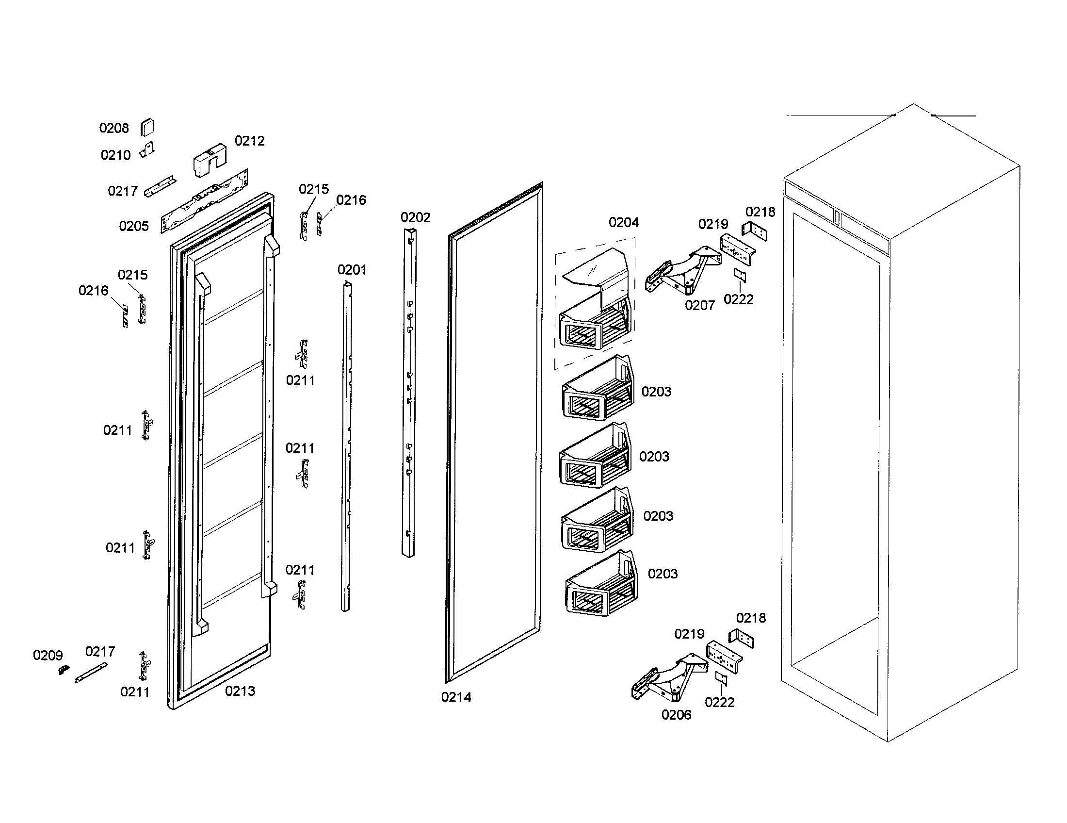 Freezer door