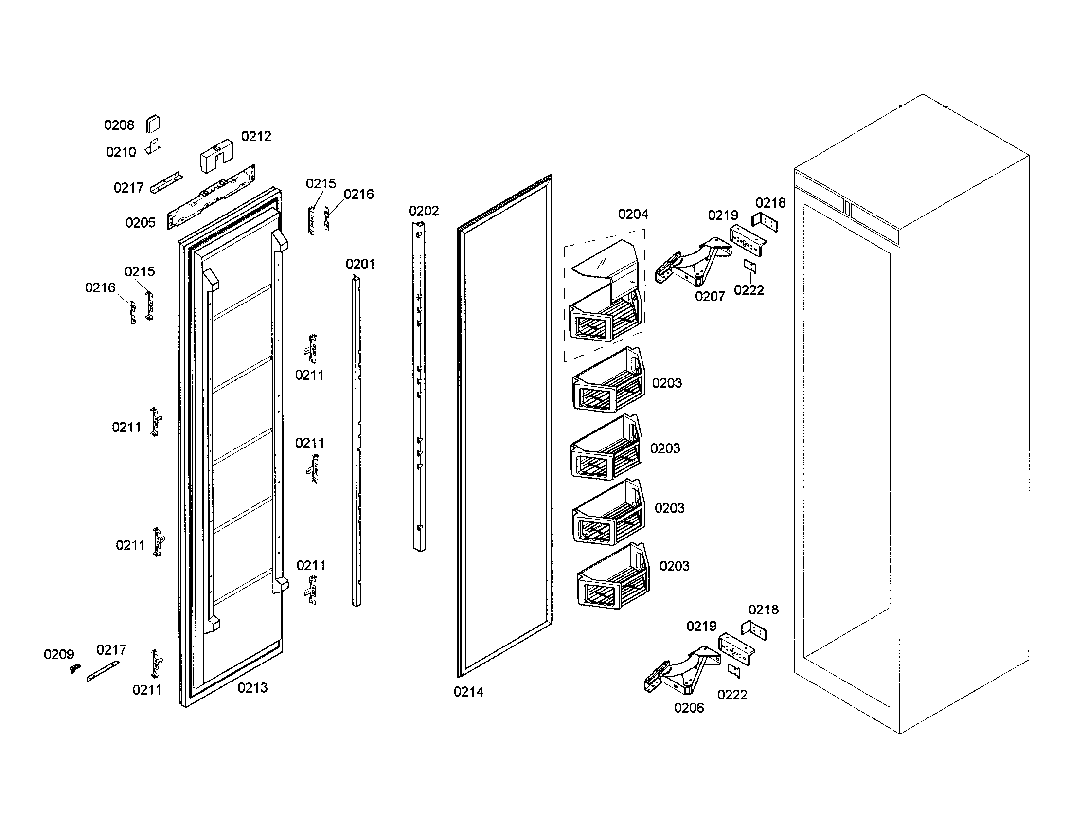 Freezer door